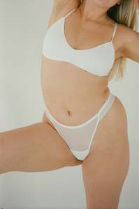 Clothing manufacturing: Mesh Mid G Brief - White (PO)