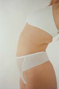 Clothing manufacturing: Mesh High G Brief - White (PO)