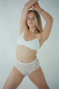 Clothing manufacturing: Mesh Full Brief - White (PO)