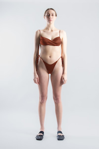 Clothing manufacturing: Jill Twist Swim Top - Burnt Ochre (PO)