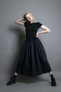 Clothing manufacturing: Mini Tee Maxi Dress - Black (PO)