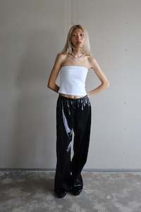 Pecchenino Satin Poolside Pant - RM Exclusive - Wet Look Black (PO)