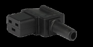 Electrical equipment or machinery: 16A C19 IEC LH entry angle socket Black - Schurter