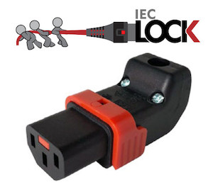 10A C13 IEC-Lock angled (U/D) socket, Black (LSZH)