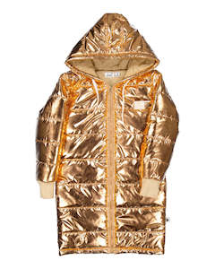 KR1821 SHIMMER LONGLINE PUFFER JACKET