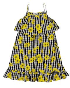 Womenswear: KR1722 FLORAL GINGHAM ZAZA DRESS