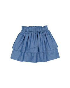 KR1713 CHAMBRAY RARA SKIRT