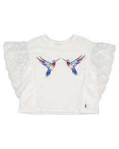 KR1723 HUMMINGBIRD LACE TOP