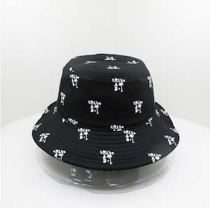 Womenswear: RT0711 RAD TRIBE REVERSIBLE BUCKET HAT IN BLACK / LOGO