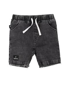 RD2038 ACID WASH BLACK DENIM SHORT