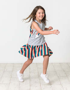 Womenswear: KR1532 RAINBOW TWIRL SKIRT