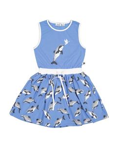 KR1524 HAPPY DOLPHIN TWIRL DRESS