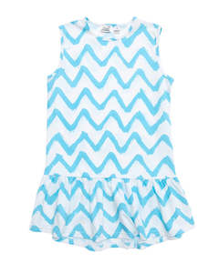 Kr1932 Chevron Sleeveless Frill Dress