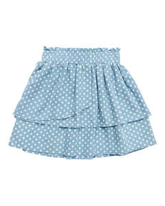 KR1912 HEARTS CHAMBRAY RARA SKIRT