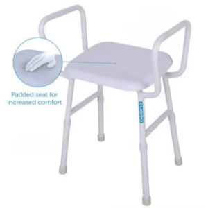 Shower Seats: Maxi shower stool with arms and padded seat by Viking