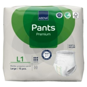 Disposable Incontinence: Abena Pants L1 Premium 1400 ml Large unisex pull-ups