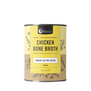 Meats Broths: NUTRA ORGANICS CHICKEN BONE BROTH TURMERIC 125G