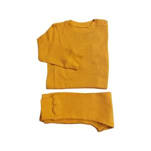 Slugs & Snails - Organic Waffles - LS Top - Mustard (Adult Sizes)