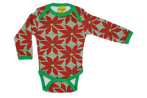 Duns Sweden LS body suit - Poinsettia - Dark Green