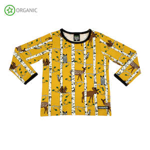 Villervalla - LS Tee - Birch Animals - Mustard