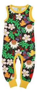 Duns Sweden Dungarees - Autumn Flowers - Brown