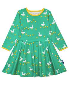 Toby Tiger: Toby Tiger - LS Skater Dress - Organic Duck