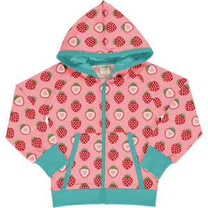 Hoodies And Jackets: Maxomorra - Zip Hoodie - Strawberry