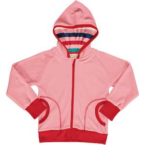 Hoodies And Jackets: PRICE DROP * Maxomorra - Zip Hoodie - Velour - Blossom **LAST SIZE 86/92cm