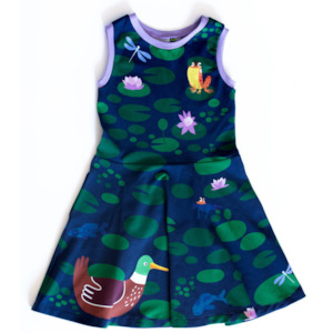 Merle Kids - Sleeveless Skater Dress - Duck Pond ** LAST SIZE