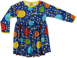 Duns Sweden LS Dress with Gathered Skirt - Space - Navy ** LAST size 80cm