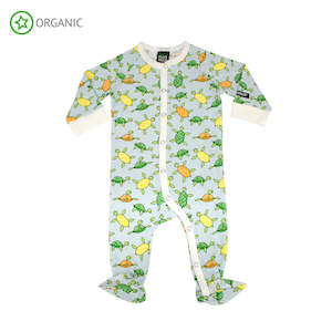 Onesies: PRICE DROP * Villervalla - All-In-One with feet - Turtles - Cement ** LAST SIZE 80cm