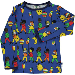 Smafolk: Smafolk - LS Tee - Children With Lanterns - Blue Lolite