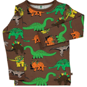 Smafolk - LS Tee - Dinosaur - Toasted Cocoa