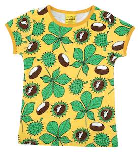 Duns Aut20: Duns Sweden SS Tee - Chestnut - Daffodil Yellow