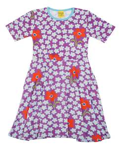 Duns Sweden - Skater Dress - Flowers - Amethyst