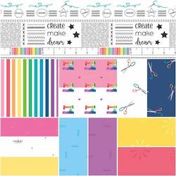 Make White Fat Quarter Bundle (13) - Kristy Lea for Riley Blake Design