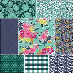 Flower Farm Teal FQB - Keera Job for Riley Blake Designs