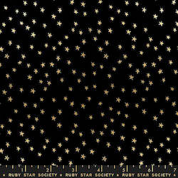 Starry Mini Stars Black and Gold FQ- Alexia Abegg for Ruby Star Society