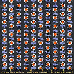 Meadow Star Bloom Black Fat Quarter - Alexia  Abegg for Ruby Star Society