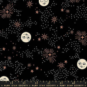 Wise Moons Black Fat Quarter - Ruby Star Society Collaboration