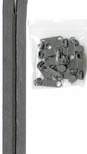 Zippers By The Yard Pewter - By Annie