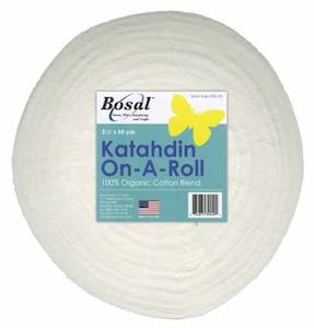 White Katahdin 2-1/4in X 50yds - Jelly Roll Batting by Bosal