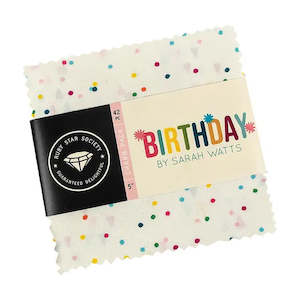 Fabrics textile: Birthday 5” Charm Square Pack - Sarah Watts  for RSS