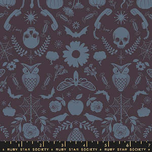 Creepy Damask Caviar Fat Quarter - Ruby Star Society Collaboration