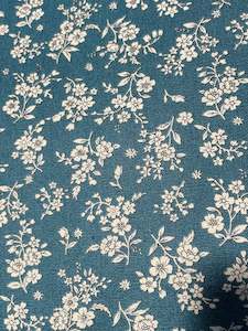 Dark Teal Floral Fat Quarter - Japanese Fabric House