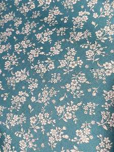 Teal Floral Fat Quarter - Japanese Fabric House