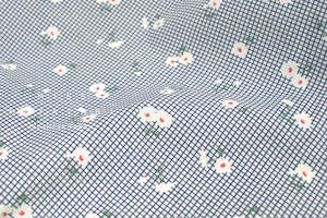 Daisy Grid Navy Fat Quarter - Japanese Fabric House