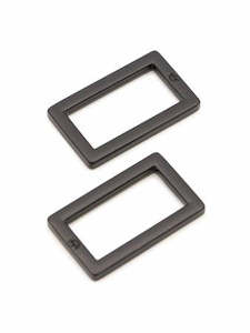 Black Flat Rectangle Rings 1 inch - by Annie