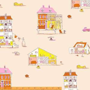 Fabrics textile: Dollhouse Blush - Lucky Rabbit by Heather Ross