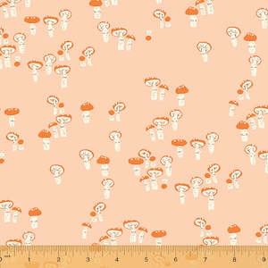 Pink Mushrooms Far Far Away 3 - Heather Ross for Windham Fabrics